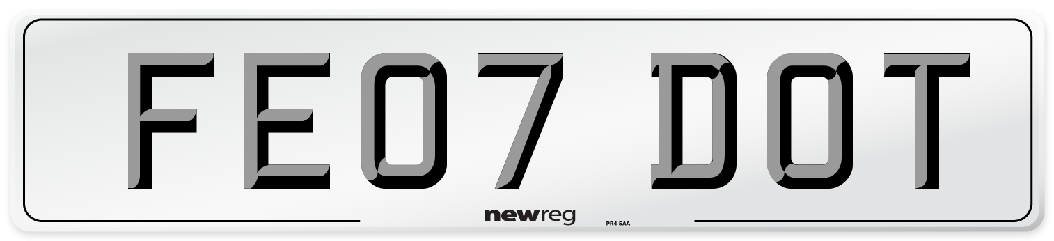 FE07 DOT Number Plate from New Reg